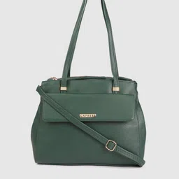 Caprese Green Solid Structured Shoulder Bag-46