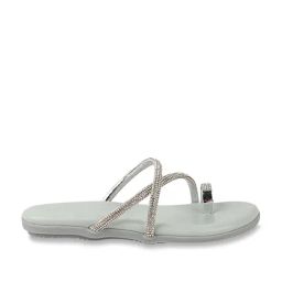 The White Pole Women's Green Toe Ring Sandals-image-53