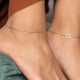 Shaya 92.5 Sterling Silver What Goes Around Circle Anklet for Women - Set of 2-image-72