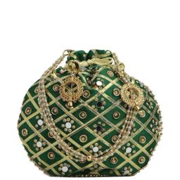 Gaurapakhi Green Embellished Potli-image-55