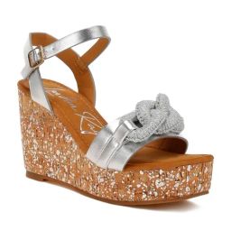 London Rag Women's Silver Ankle Strap Sandals-image-48