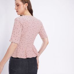 Stylecast X Hersheinbox Waist Tie-Up Polka Dot A-Line Top image 2