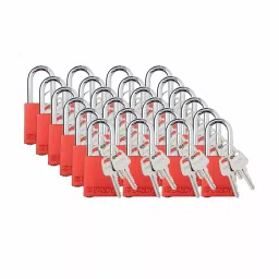 BRADY Padlock with 24 Keys Aluminum Red, 793EG6-picture-24