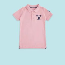 Pantaloons Junior Pink Cotton Applique Polo T-Shirt-picture-46