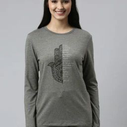 Enamor Pewter Grey Graphic Print T-Shirt-image-29