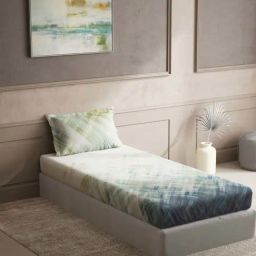 DDecor Abstract Green 150 TC Cotton Single Bedsheet with 1 Pillow Cover-picture-9
