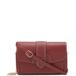 Globus Maroon Solid Zip Around Wallet for Women-44