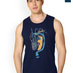 SLOWLORIS Men Pack of 2 Printed Gym Vests VSL26 CMB(LOOK NAVY)(OVRTNK PEACOCK)-picture-27