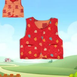 MINIKLUB Kids Orange & Red Printed Jacket-image-3