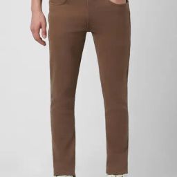 Peter England Jeans Brown Cotton Skinny Fit Jeans-picture-12