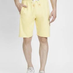 Spykar Pastel Yellow  Regular Fit Shorts-45