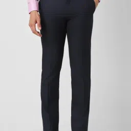 V Dot Navy Skinny Fit Trousers-image-81