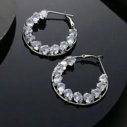 Priyaasi Stylish White Hoop Earrings-20