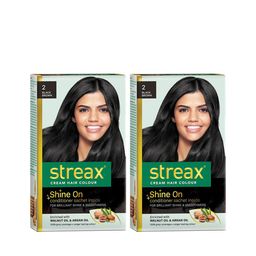 Streax Set of 2 Cream Hair Colour - 2 Black Brown 120 ml Each-image-2