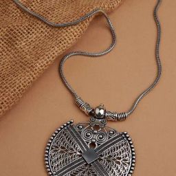 Fida Ethinic Stylish Retro Gipsy Silver Necklace-12