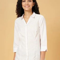 Annabelle by Pantaloons Off-White Striped Shirt-image-62