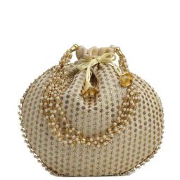 Gaurapakhi White Embroidered Potli-19
