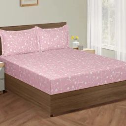 Swayam Pink Cotton 180 TC Double Size Bedsheet With Pillow Covers-image-31