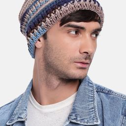 Magic Needles Men Self Design Crochet Beanie image 1