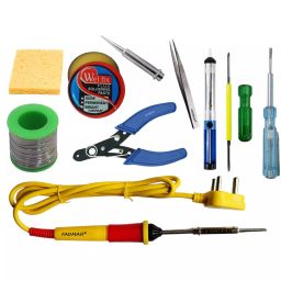 Fadman 10 In 1 Yellow & Full Red Soldering Iron Kit 25 W Corded Flat Copper, Iron & Nickle Tip-9