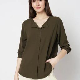 Vero Moda Dark Olive Regular Fit Shirt-image-33