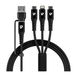 ULTRAPROLINK UL1142BLK, QC3.0 18W Fast Charging Nylon Braided with Metal Cable, 1.5m (Black)-21