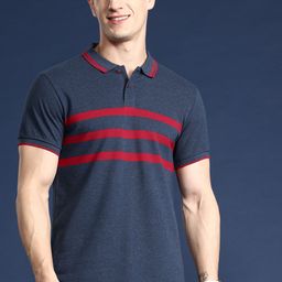 Mast & Harbour Men Striped Polo Collar T-shirt-image-21