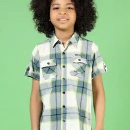 V-Mart Boys Tartan Checks Opaque Checked Casual Shirt-image-41