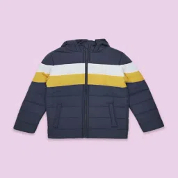 Pantaloons Baby Kids Navy & Yellow Color Block Full Sleeves Jacket-image-38