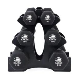 KAKSS Cast Iron NEOPRENE Coated Dumbbells (Multicolor) Size - 12KG-image-96