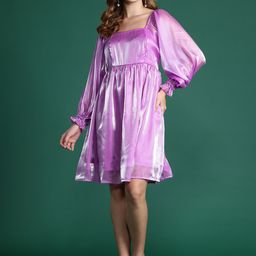 DressBerry Puff Sleeve A-Line Dress-image-80