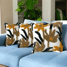LUSHLYF White & Brown Quirky Square Cushion Covers-image-50