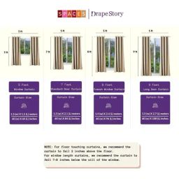 SPACES DRAPE STORY Elegent Self Blue & Green Polyester 5 ft Window Curtains - Set of 2 image 4