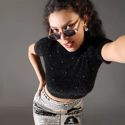 SHOWOFF Studded Knitted Crop Top-picture-28
