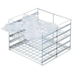 AS ONE Flat Petri Dish Holder Steel Chrome Plating, 1-1981-01-13