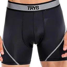 TRYB Mid Rise Outer Elastic Trunks TRYB-Two Tone-Black-S image 2
