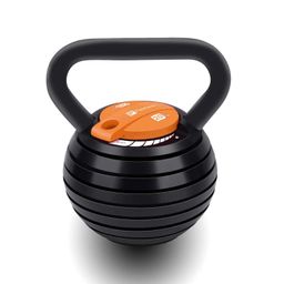 Flexnest Flexikettle 7-In-1 Adjustable Weight Kettlebell 5 lbs to 20 lbs Black & Orange image 1