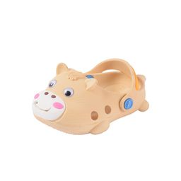 Yellow Bee Boys Beige Cow Pattern Clogs-43