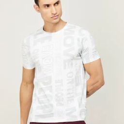KAPPA White Cotton Regular Fit Printed T-Shirt-image-18