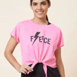 Globus Pink Cotton Graphic Print T-Shirt-image-85