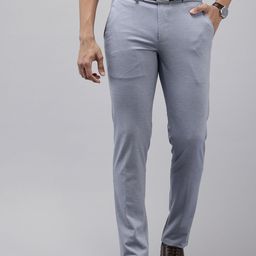 Van Heusen Men Self Design Textured Ultra Slim Fit Formal Trousers-image-11