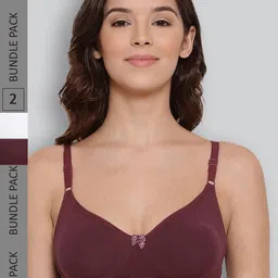 LYRA Pack Of 2 Combed Cotton Seamless Moulded Encircled Bra-picture-53