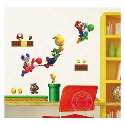 Jaamso Royals Super Mario Cartoon Kidsroom Wall Sticker for Home Decor-picture-1