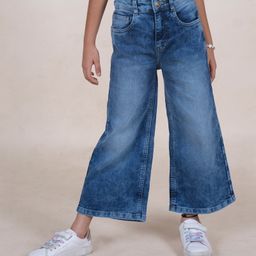 Kiddopanti Solid Flared Jeans - Blue-image-26