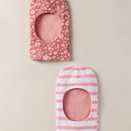 Bumzee Interlock Knit Striped & Floral Printed Monkey Caps Pack of 2 Red & White - Diameter 23.5 cm-image-90