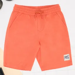 Pantaloons Junior Cotton Woven Solid Shorts - Coral-picture-33