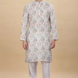 Anouk Abstract Woven Design Mandarin Collar Straight Kurta-picture-40