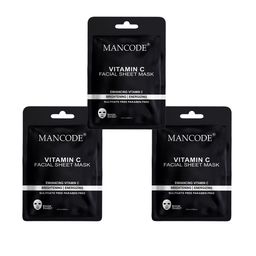 MANCODE Set Of 3 Vitamin C Facial Sheet Mask-25ml Each image 1