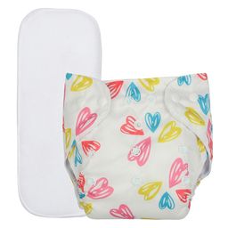 Chinmay Kids  Freesize Reusable Washable Adjustable Snap Buttons Cloth Diaper For Babies With Wet Free Insert Pads Leak Proof & Dry Feel-  White Heart image 4