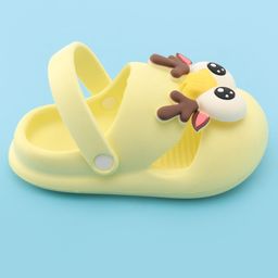 Oh! Pair Slip On Clogs with Deer Applique & Back Strap - Yellow image 4